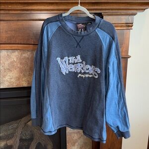 Johnny Blaze Warriors blue heavy thermal waffle grunge street skater punk XXL